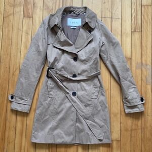 T. Babaton Tan Khaki Double Breasted Belted Trench Coat XS vintage
